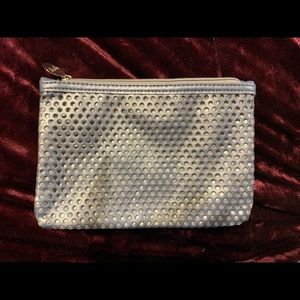 Silver makeup bag